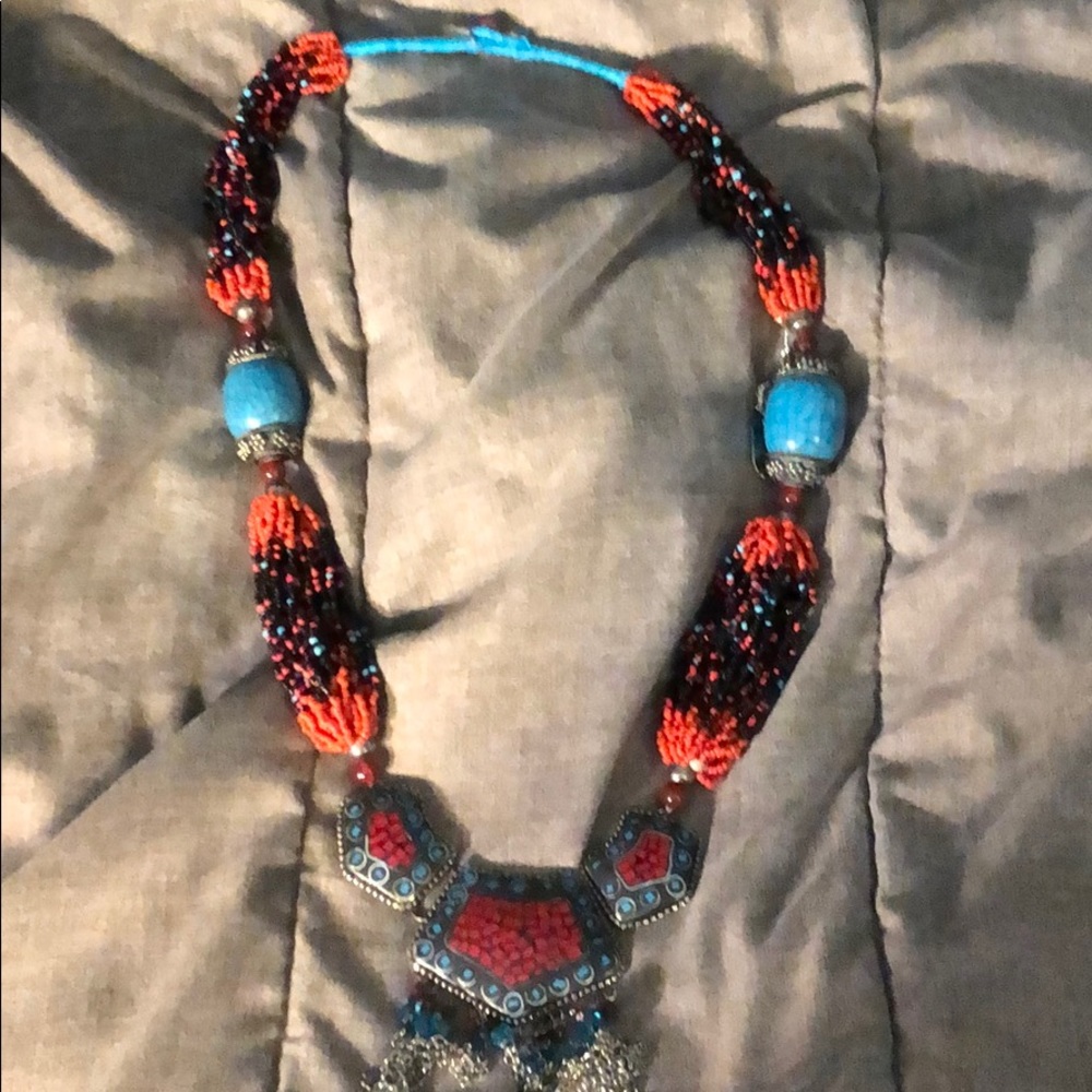 Ethnic Beaded statement necklace